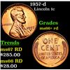Image 1 : 1957-d Lincoln Cent 1c Grades GEM++ RD