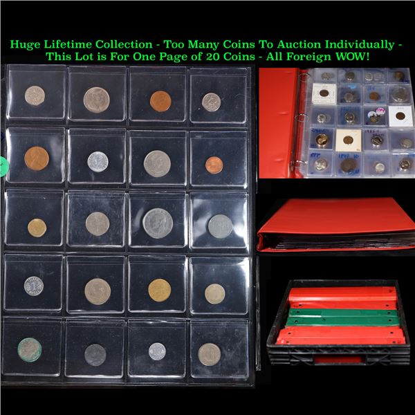 Huge Liifetime Collection - Too Many Coins To Auction Individually - This Lot is For One Page of 20 