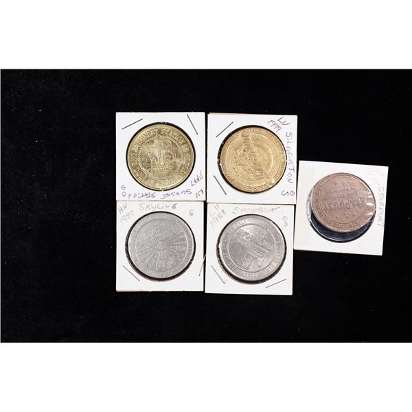 Group of 5 Las Vegas Casino Tokens