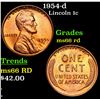 Image 1 : 1954-d Lincoln Cent 1c Grades GEM+ Unc RD