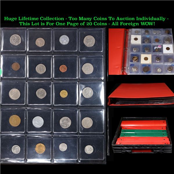 Huge Liifetime Collection - Too Many Coins To Auction Individually - This Lot is For One Page of 20 