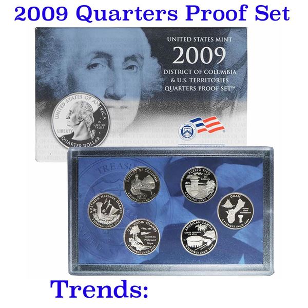 2009 United States Quarters District of Columbia and U.S. Territories Proof Set 6 coins