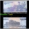 Image 1 : 1992 Upper Korea 5 Won Note P# 40B Grades Choice CU