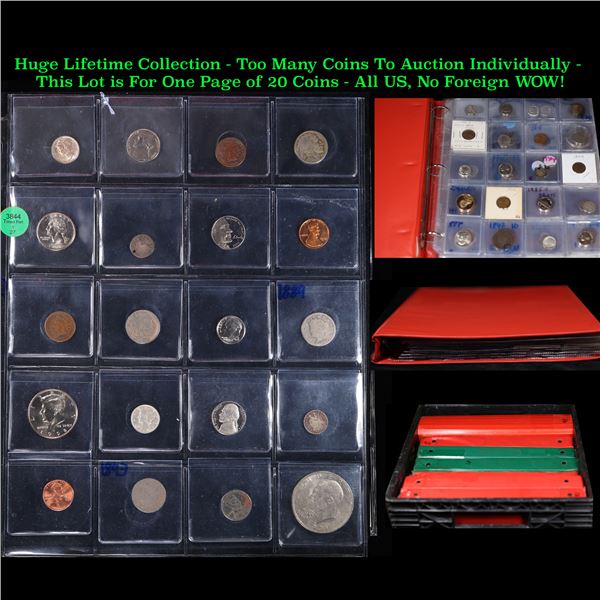 Huge Liifetime Collection - Too Many Coins To Auction Individually - This Lot is For One Page of 20 