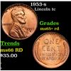 1953-s Lincoln Cent 1c Grades Gem+ Unc RD