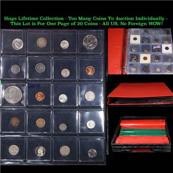 Huge Liifetime Collection - Too Many Coins To Auction Individually - This Lot is For One Page of 20 