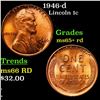 Image 1 : 1946-d Lincoln Cent 1c Grades Gem+ Unc RD