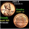 1961-d Lincoln Cent 1c Grades GEM++ RD