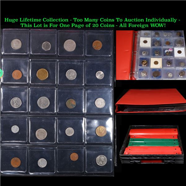 Huge Liifetime Collection - Too Many Coins To Auction Individually - This Lot is For One Page of 20 