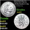 Image 1 : 1966 Netherlands 2 1/2 Gulden Silver KM# 185 Grades Select Unc