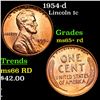 1954-d Lincoln Cent 1c Grades Gem+ Unc RD