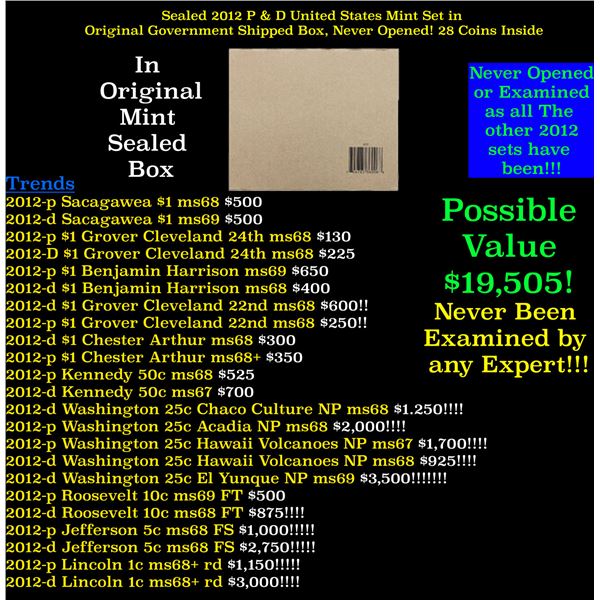 Sealed 2012 United States Mint Set in Original Government Shipped Box, Never Opened! 22 Coins Inside