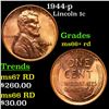 1944-p Lincoln Cent 1c Grades GEM++ RD