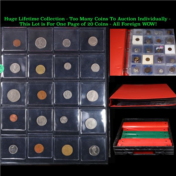 Huge Liifetime Collection - Too Many Coins To Auction Individually - This Lot is For One Page of 20 