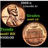 1968-s Lincoln Cent 1c Grades GEM++ Unc RD