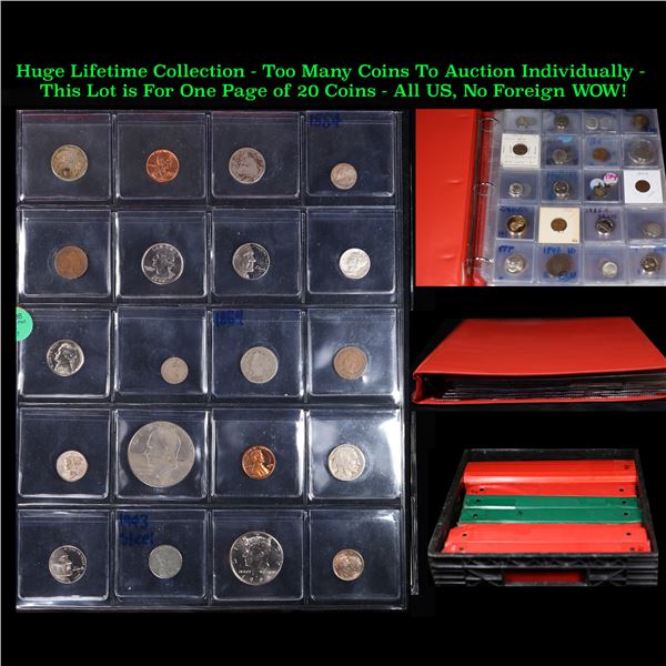 Huge Liifetime Collection - Too Many Coins To Auction Individually - This Lot is For One Page of 20 