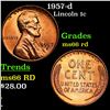 Image 1 : 1957-d Lincoln Cent 1c Grades GEM+ Unc RD