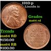Image 1 : 1910-p Lincoln Cent 1c Grades Choice Unc RD