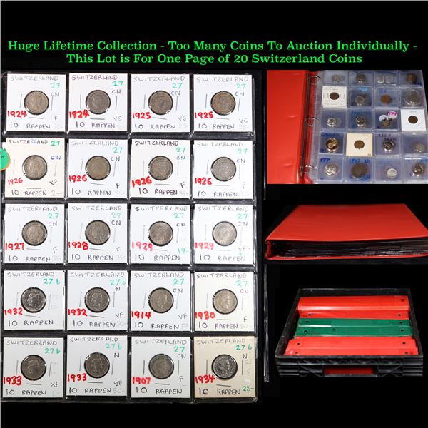 Huge Liifetime Collection - Too Many Coins To Auction Individually - This Lot is For One Page of 20 