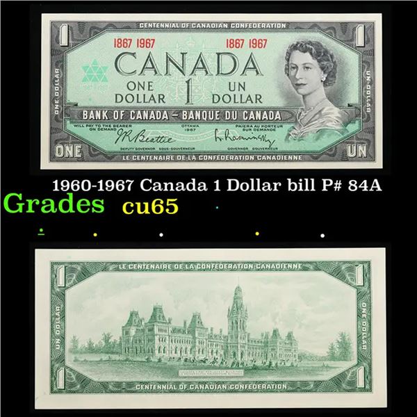 1960-1967 Canada 1 Dollar bill P# 84A Grades Gem CU
