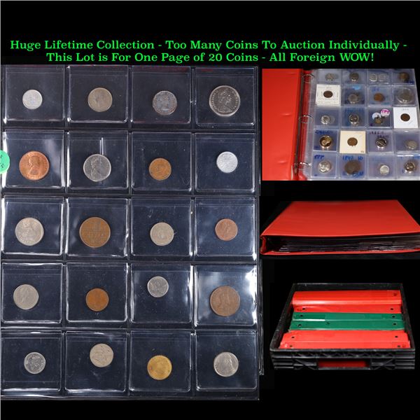 Huge Liifetime Collection - Too Many Coins To Auction Individually - This Lot is For One Page of 20 