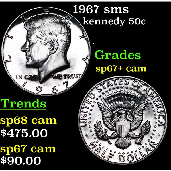 1967 sms Kennedy Half Dollar 50c Grades sp67+ cam