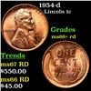 1954-d Lincoln Cent 1c Grades GEM++ RD