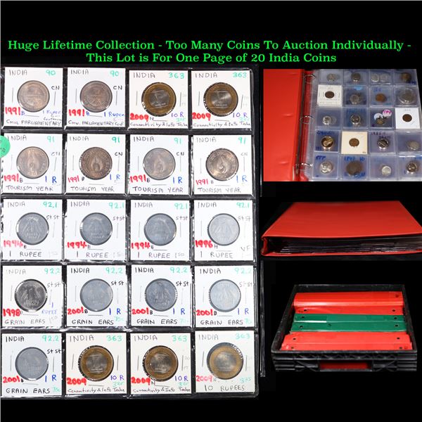 Huge Liifetime Collection - Too Many Coins To Auction Individually - This Lot is For One Page of 20 