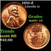 1951-d Lincoln Cent 1c Grades Gem+ Unc RD