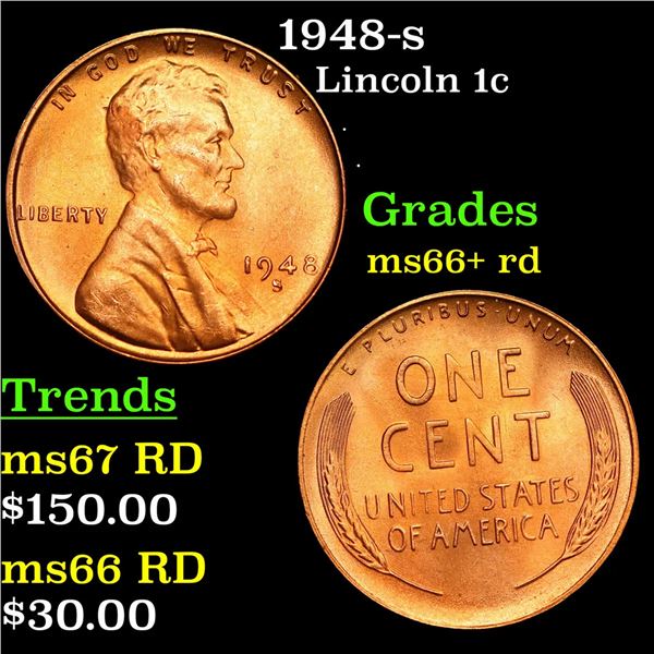 1948-s Lincoln Cent 1c Grades GEM++ RD