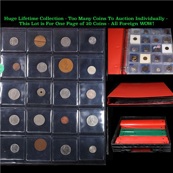 Huge Liifetime Collection - Too Many Coins To Auction Individually - This Lot is For One Page of 20 