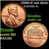 Image 1 : 1960-d sm date Lincoln Cent 1c Grades Gem+ Unc RD