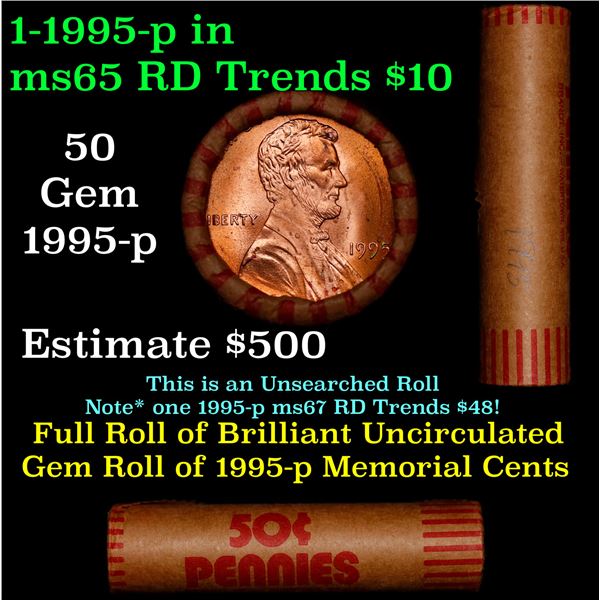 Shotgun Lincoln 1c roll, 1995-p 50 pcs Brandt Wrapper.