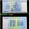 Image 1 : 2008 Zimbabwe 1 Million Dollar Notes P: 77 Grades Choice AU/BU Slider
