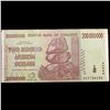 Image 2 : 2008 Zimbabwe 200 Million Dollar Notes P: 81B Grades vf++