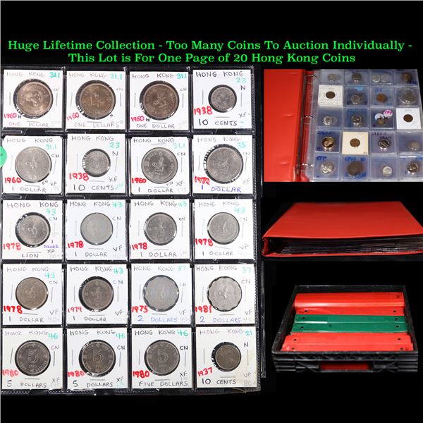 Huge Liifetime Collection - Too Many Coins To Auction Individually - This Lot is For One Page of 20 