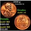 1958-p Lincoln Cent 1c Grades GEM++ RD