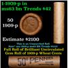 Shotgun Lincoln 1c roll, 1909-p 50 pcs Brinks Wrapper.