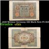 1920 Weimar Germany 100 Mark Note P# 69A Grades vf+