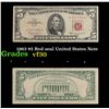 1963 $5 Red seal United States Note Grades vf++