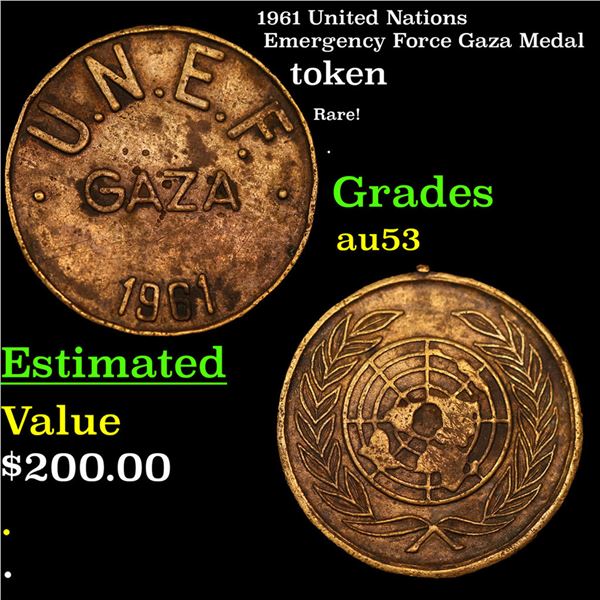 1961 United Nations Emergency Force Gaza Medal Grades Select AU