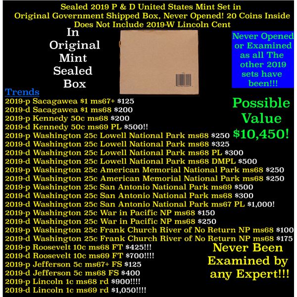 Sealed 2019 United States Mint Set in Original Government Shipped Box, Never Opened! W/ Speical 2019