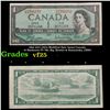 1961-1972 (1954 Modified Hair Issue) Canada $1 Banknote P# 74b, Sig. Beattie & Rasminsky, CBNC Grade