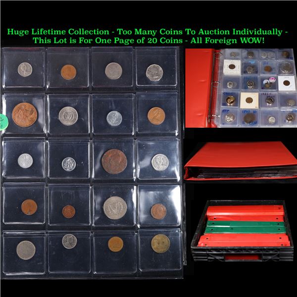 Huge Liifetime Collection - Too Many Coins To Auction Individually - This Lot is For One Page of 20 