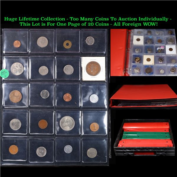 Huge Liifetime Collection - Too Many Coins To Auction Individually - This Lot is For One Page of 20 