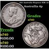 1911 Australia Sixpence KM: 25 Grades xf