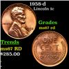 1958-d Lincoln Cent 1c Grades GEM++ Unc RD