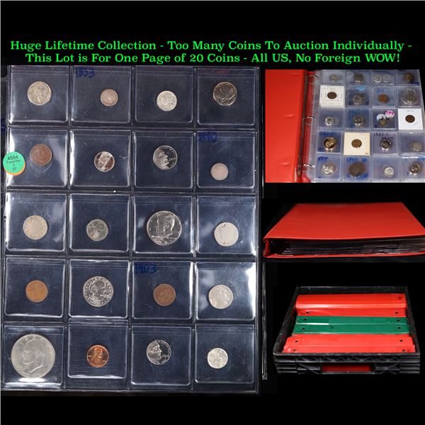 Huge Liifetime Collection - Too Many Coins To Auction Individually - This Lot is For One Page of 20 
