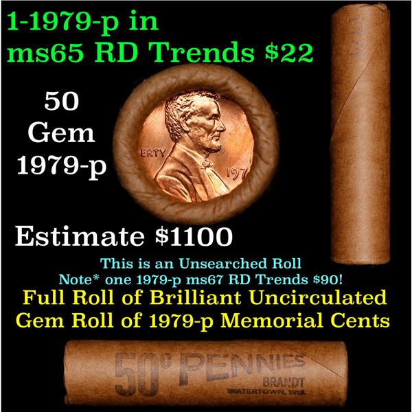 Shotgun Lincoln 1c roll, 1961-d 50 pcs Brandt Wrapper.