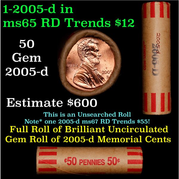 Shotgun Lincoln 1c roll, 2005-d 40 pcs Cointainment Wrapper